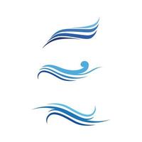 Wasserwellen-Symbol Vektor-Set von Strand- und Ozean-Logo-Design-Set vektor