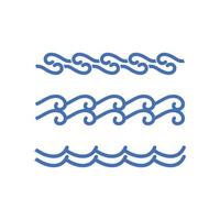 Wasser und Welle Symbol Vektor Logo Design Natur Ozean und Strand Objekt