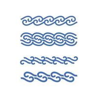 Wasser und Welle Symbol Vektor Logo Design Natur Ozean und Strand Objekt