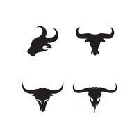 Bull Horn Kuhkopf und Büffel Logo und Symbole Vorlage Icons App template vektor