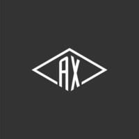 Initialen Axt Logo Monogramm mit einfach Diamant Linie Stil Design vektor