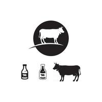 tjurhorn och huvud djur ko mjölk buffel logotyp och symboler mall ikoner app vektor