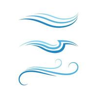 Wasserwellen-Symbol Vektor-Set von Strand- und Ozean-Logo-Design-Set vektor