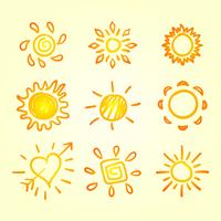 sonne clipart eingestellt vektor