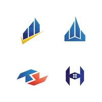 Business Finance Logo Template Rate Illustration und Tower Corporate Design Logo Set vektor