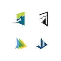 Business Finance Logo Template Rate Illustration und Tower Corporate Design Logo Set vektor