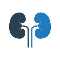 Mensch intern Organ Niere Symbol isoliert auf Weiß Hintergrund. Vektor Symbol zum medizinisch Apps und Netz.