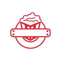 popcorn ikon vektor isolerad, logotyp design illustration