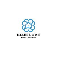 Blau Liebe echt Nachlass Logo Design Vektor