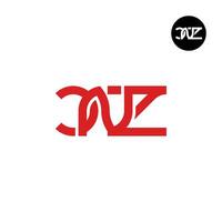 Brief cnz Monogramm Logo Design vektor