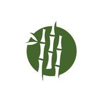 tropisk bambu skog logotyp, träd trunk och blad design, vektor illustration symbol