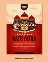 Lycklig rath yatra firande för affisch design mall vektor