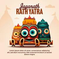 Lycklig rath yatra firande för social media posta design mall vektor