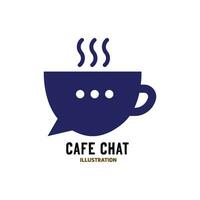 enkel kaffe prata chatt bubbla social ikon vektor