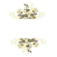 Hochzeit Strauß von Grün und Gold tropisch Blätter isoliert auf Weiß Hintergrund. botanisch Kunst Design vektor