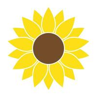 Sonnenblume im eben Stil Vektor isoliert