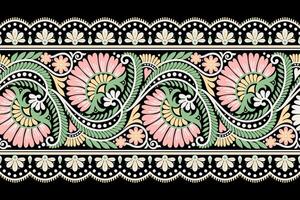 botanisch nahtlos. Hintergrund nahtlos Muster geometrisch ethnisch Muster Design zum Hintergrund, Teppich, Hintergrund, Kleidung, Verpackung, Batik, Stoff, Drucken Textil- Illustration. vektor