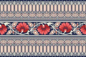 blommig sömlös bakgrund. mönster geometrisk etnisk spets mönster design blommig broderi för textil- tyg utskrift tapet matta. broderi nacke vektor