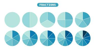 vektor teckning av fraktioner kalkylblad