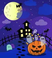 kostenlos Vektor Halloween Hintergrund im eben Design