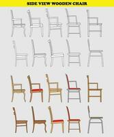 Illustration Vektor von Seite Aussicht hölzern Stuhl, Stuhl Symbol, geeignet zum Innere Design