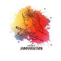 elegant glücklich Janmashtami Hindu Festival Feier Karte vektor