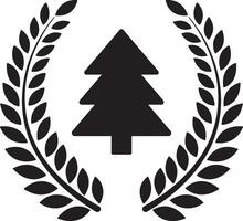 jul träd och Lycklig Semester ikon vektor