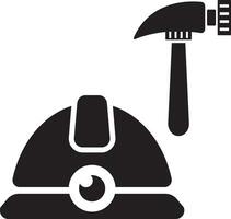 Helm und Hammer Symbol vektor