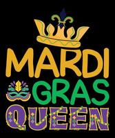 mardi gras drottning t-shirt vektor