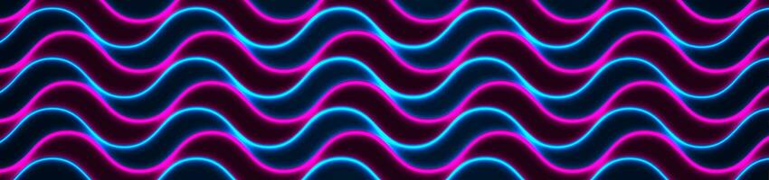Blau lila Neon- gebogen wellig Linien Muster abstrakt Hintergrund vektor