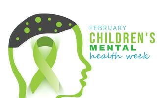 Kinder- mental Gesundheit Woche. Hintergrund, Banner, Karte, Poster, Vorlage. Vektor Illustration.