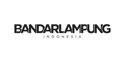 bandar lampung i de indonesien emblem. de design funktioner en geometrisk stil, vektor illustration med djärv typografi i en modern font. de grafisk slogan text.