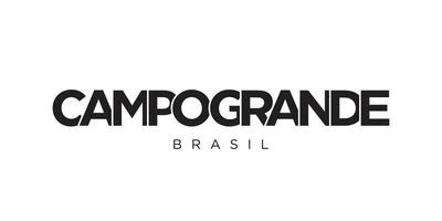 campo Grande im das brasil Emblem. das Design Eigenschaften ein geometrisch Stil, Vektor Illustration mit Fett gedruckt Typografie im ein modern Schriftart. das Grafik Slogan Beschriftung.