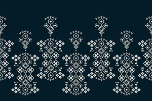 ethnisch geometrisch Stoff Muster Kreuz Stich.ikat Stickerei ethnisch orientalisch Pixel Muster Blau Hintergrund. abstrakt, vektor, illustration. Textur, Kleidung, Rahmen, Dekoration, Motive, Seide Hintergrund. vektor