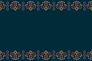 ethnisch geometrisch Stoff Muster Kreuz Stich.ikat Stickerei ethnisch orientalisch Pixel Muster Blau Hintergrund. abstrakt, vektor, illustration. Textur, Kleidung, Rahmen, Dekoration, Motive, Seide Hintergrund. vektor