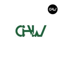 Brief chw Monogramm Logo Design vektor