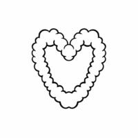 moln hjärta ikon logotyp design. svart och vit stencil tatuering. platt vektor illustration på vit bakgrund.