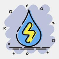 Symbol Wasser Energie. Ökologie und Umgebung Elemente. Symbole im Comic Stil. gut zum Drucke, Poster, Logo, Infografiken, usw. vektor