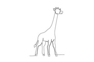 einer Linie Zeichnung von ein Giraffe. modisch kontinuierlich Linie Vektor Design Grafik Illustration Vektor Format