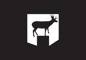 diese ist ein Brief ein Text und Hirsch Kopf Logo Design vektor