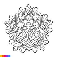 mandala konst för färg bok. rena dekorativ runda prydnad. orientalisk mönster, vektor illustration färg bok sida. cirkulär mönster i form av mandala för henna, mehndi, tatuering, dekoration.