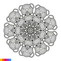 mandala konst för färg bok. rena dekorativ runda prydnad. orientalisk mönster, vektor illustration färg bok sida. cirkulär mönster i form av mandala för henna, mehndi, tatuering, dekoration.