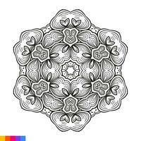 Mandala Kunst zum Färbung Buch. sauber dekorativ runden Ornament. orientalisch Muster, Vektor Illustration Färbung Buch Buchseite. kreisförmig Muster im bilden von Mandala zum Henna, mehndi, Tätowierung, Dekoration.