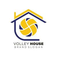 volley boll hus logotyp med kreativ unik design premie vektor