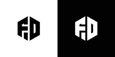 Brief f d Polygon, sechseckig minimal und Fachmann Logo Design auf schwarz und Weiß Hintergrund vektor