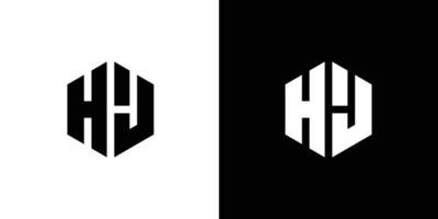 Brief h j Polygon, sechseckig minimal und Fachmann Logo Design auf schwarz und Weiß Hintergrund vektor