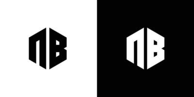 Brief n b Polygon, sechseckig minimal und Fachmann Logo Design auf schwarz und Weiß Hintergrund vektor