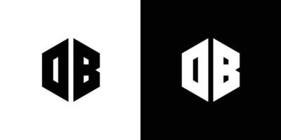 Brief Ö b Polygon, sechseckig minimal und Fachmann Logo Design auf schwarz und Weiß Hintergrund vektor