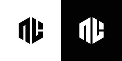 Brief n l Polygon, sechseckig minimal und Fachmann Logo Design auf schwarz und Weiß Hintergrund vektor