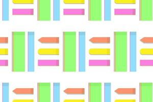 nahtlos Muster von abstrakt bunt Büro Papier Hinweis Aufkleber von verschiedene Formen im modisch Farben vektor